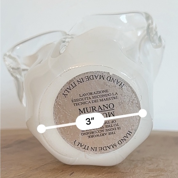 Murano Style White and Clear Tulip Vase Votive Candle Holder  Handmade in Italy - Picture 14 of 14